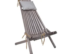 Garden Pleasure Gartenstühle|Relaxsessel Falun Kiefer 69 cm x 104 cm x 93 cm Aschgrau FSC®