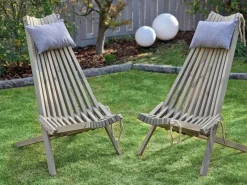 Garden Pleasure Gartenstühle|Relaxsessel Falun Kiefer 69 cm x 104 cm x 93 cm Aschgrau FSC®