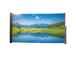 Seitenmarkise Motiv Bergsee 300 cm Schwarz*Garden Pleasure New