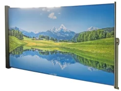 Seitenmarkise Motiv Bergsee 300 cm Schwarz*Garden Pleasure New