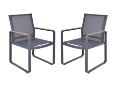 Garden Pleasure Gartenstühle|Sessel Silea 2er Set 85 cm x 56 cm x 60 cm Braun-Schwarz