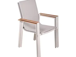 Garden Pleasure Gartenstühle|Stapelstuhl Venice 2er-Set Hellgrau