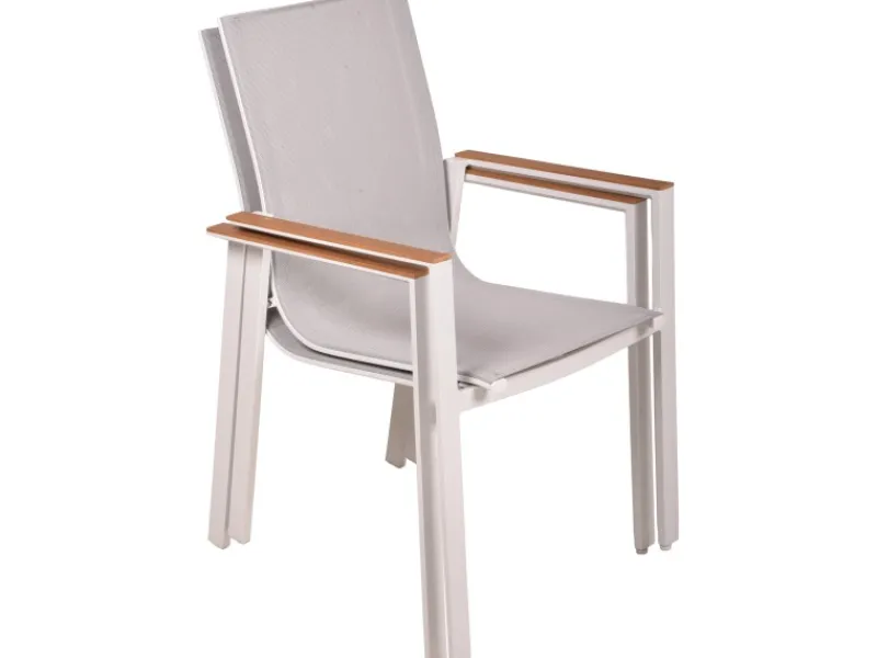 Garden Pleasure Gartenstühle|Stapelstuhl Venice 2er-Set Hellgrau