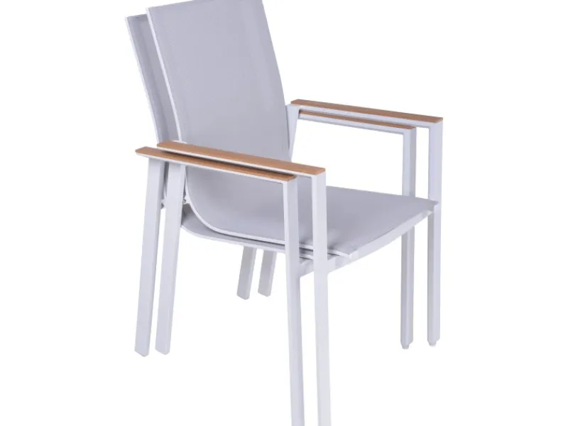 Garden Pleasure Gartenstühle|Stapelstuhl Venice 2er-Set Hellgrau