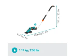 Gardena Strauchscheren|Grasscheren|Set Akku-Grasschere ComfortCut Li - inkl. Teleskopstiel mit Laufrädern
