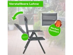 Gartenstuhl Balkonstuhl FLORENZ Anthrazit - Gartenstuhl FLORENZ, robustes Aluminiumgestell für Garten*Garmio Best