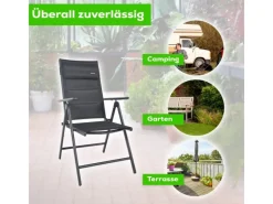 Gartenstuhl Balkonstuhl FLORENZ Anthrazit - Gartenstuhl FLORENZ, robustes Aluminiumgestell für Garten*Garmio Best