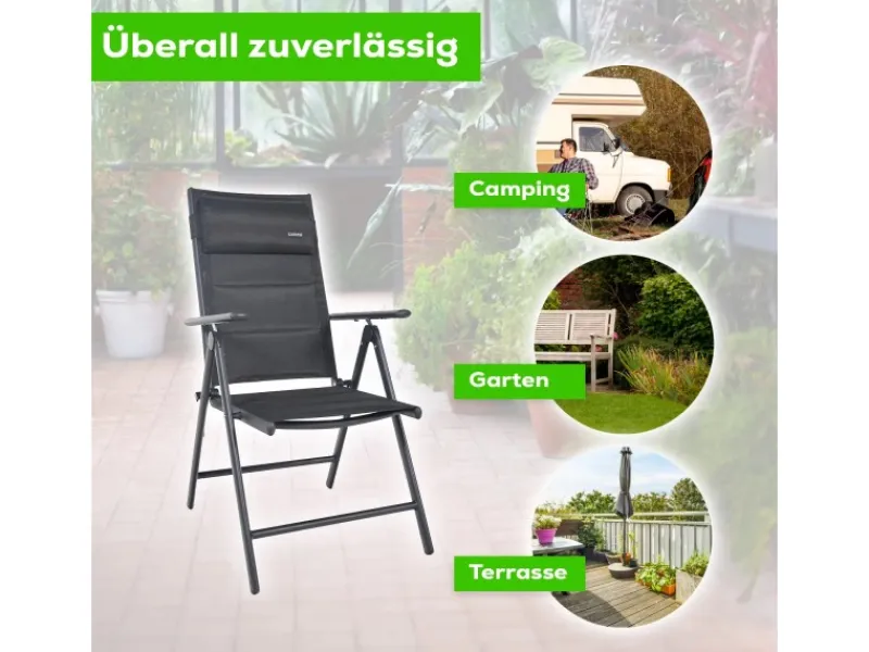 Gartenstuhl Balkonstuhl FLORENZ Anthrazit - Gartenstuhl FLORENZ, robustes Aluminiumgestell für Garten*Garmio Best