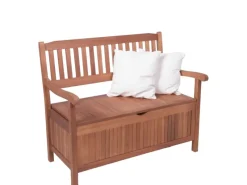 Garden Pleasure Gartenbänke|Gartenbank Houston 2-Sitzer Eukalyptus Braun 90 x 107 x 59 cm