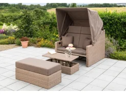 Merxx Gartenbänke|Gartenbank Rimini Natur inkl. Hülle