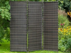 Gartenparavent Polyrattan 183 cm x 183 cm Braun*Merxx Discount
