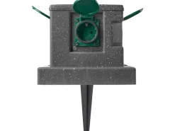 Gartensteckdose Steinoptik mit Schutzdeckel 4-fach*