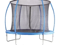 Gartenspielgeräte|Trampoline|Gartentrampolin Tupelo Rund Ø 305 cm gebogene Stäbe mit Sicherheitsnetz Blau