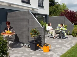 TraumGarten Balkonsichtschutz|Gartenzaun Element Weave Rechteck Anthrazit 178 cm x 178 cm