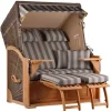 Strandkorb Nordstrand Teak PE Grey Dessin 537*GarWoh