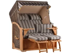 Strandkorb Nordstrand Teak PE Grey Dessin 537*GarWoh
