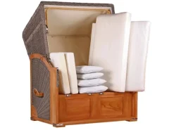 Strandkorb Nordstrand Teak PE Grey Dessin 537*GarWoh