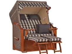 Strandkorb Nordstrand Mahagoni PE Grey Dessin 505*GarWoh New
