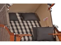 Strandkorb Nordstrand Mahagoni PE Grey Dessin 505*GarWoh New