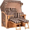 Strandkorb Nordstrand Teak PE Grey Dessin 581*GarWoh Online