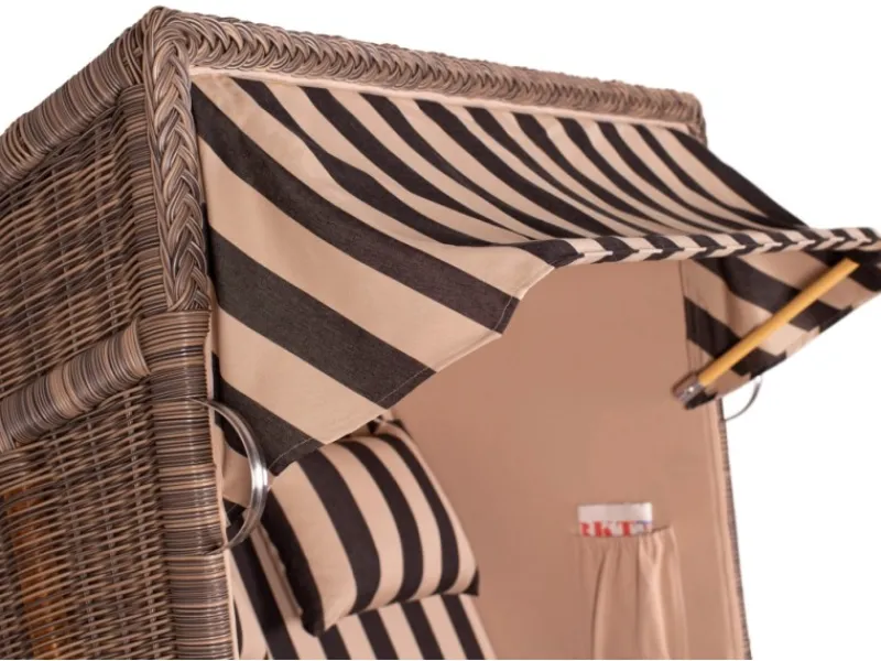 Strandkorb Nordstrand Teak PE Grey Dessin 581*GarWoh Online