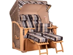Strandkorb Nordstrand Teak PE Grey Dessin 583*GarWoh Online
