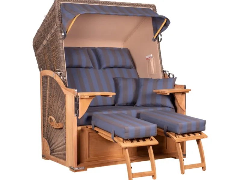 Strandkorb Nordstrand Teak PE Grey Dessin 582*GarWoh Clearance