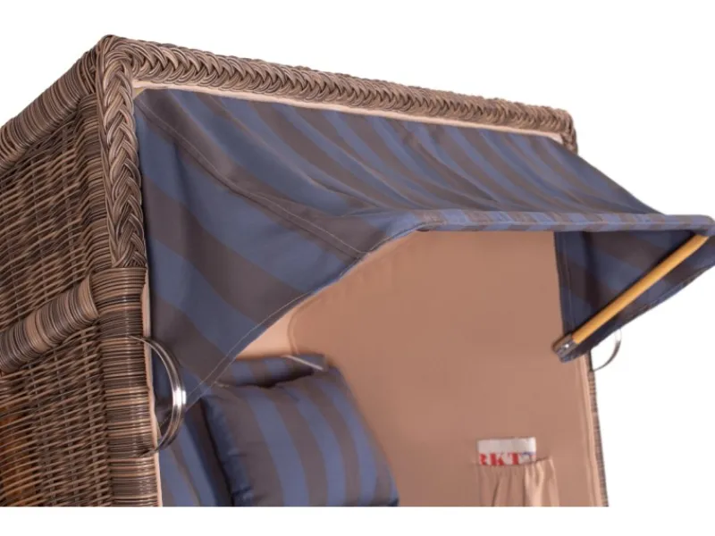 Strandkorb Nordstrand Teak PE Grey Dessin 582*GarWoh Clearance