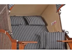 GarWoh Strandkörbe|Strandkorb Nordstrand Mahagoni PE Grey Dessin 500