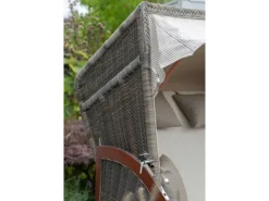 GarWoh Strandkörbe|Strandkorb Nordstrand Mahagoni PE Grey Dessin 500