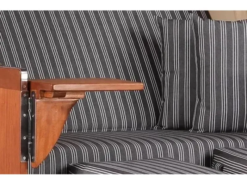 GarWoh Strandkörbe|Strandkorb Nordstrand Mahagoni PE Grey Dessin 500