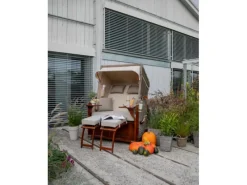 Strandkorb Nordstrand Mahagoni PE Grey Dessin 522*GarWoh Outlet