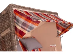 GarWoh Strandkörbe|Strandkorb Nordstrand Mahagoni PE Grey Dessin 584