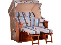 Strandkorb Nordstrand Mahagoni PE Grey Dessin 580*GarWoh New