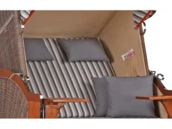 GarWoh Strandkörbe|Strandkorb Nordstrand Mahagoni PE Grey Dessin 545
