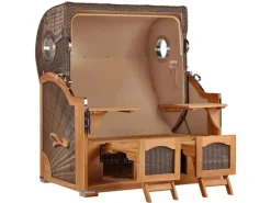 GarWoh Strandkörbe|Strandkorb Rantum Grande Teak PE Grey Dessin 537