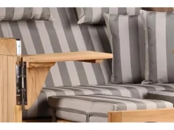 GarWoh Strandkörbe|Strandkorb Rantum Grande Teak PE Grey Dessin 537