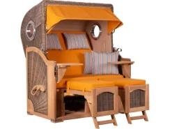 Strandkorb Rantum Teak PE Shell Dessin 586*GarWoh Outlet
