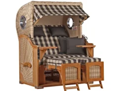 Strandkorb Rantum Teak PE shell Dessin 505*GarWoh Clearance
