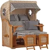 GarWoh Strandkörbe|Strandkorb Rantum Teak PE Shell Dessin 545