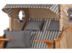 GarWoh Strandkörbe|Strandkorb Rantum Teak PE Shell Dessin 545
