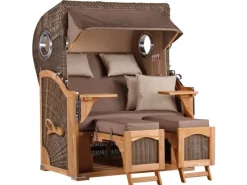 GarWoh Strandkörbe|Strandkorb Rantum Teak PE Grey Dessin 534