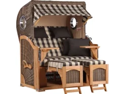 Strandkorb Rantum Teak PE Grey Dessin 505*GarWoh New