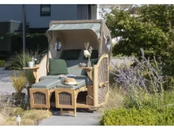 Strandkorb Rantum Teak PE Grey Dessin 505*GarWoh New