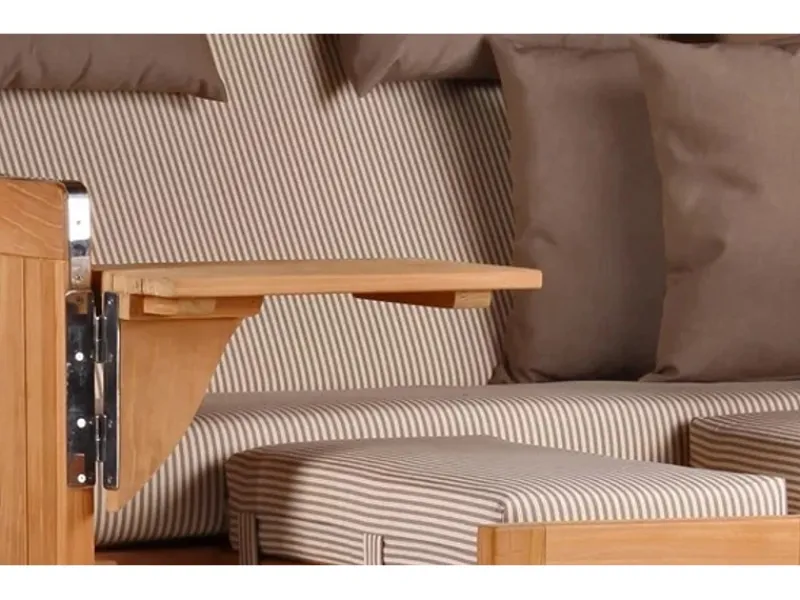 GarWoh Strandkörbe|Strandkorb Rantum Grande Teak PE Grey Dessin 510