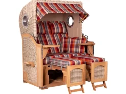 Strandkorb Rantum Teak PE Shell Dessin 584*GarWoh Hot