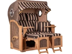 GarWoh Strandkörbe|Strandkorb Rantum Teak PE Grey Dessin 581