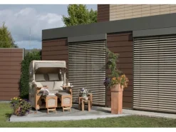 Strandkorb Rantum Teak PE Shell Dessin 585*GarWoh Best