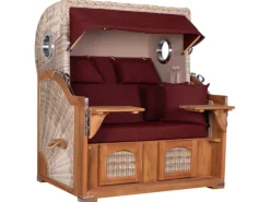 GarWoh Strandkörbe|Strandkorb Rantum Teak PE Shell Dessin 550