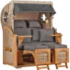 Strandkorb Rantum Teak PE Shell Dessin 551*GarWoh Best
